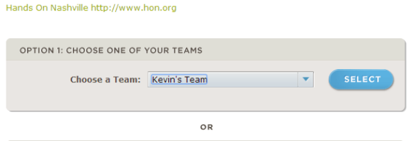 Image of Choose your Team Page at HON.org