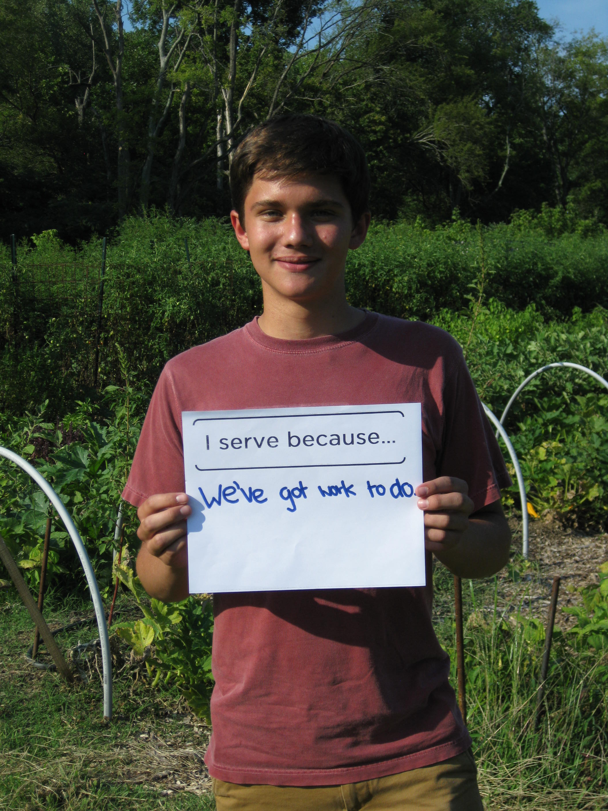 "I serve because we've got work to do." - Simon Cooper,, HON Urban Agriculture Intern